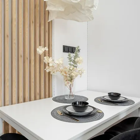 Modern White Studio With Furnished Balcony In By Renters アパート